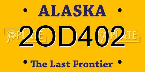 2OD402 Alaska License Plate