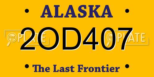 2OD407 Alaska License Plate