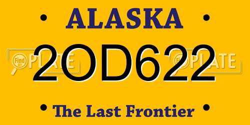 2OD622 Alaska License Plate