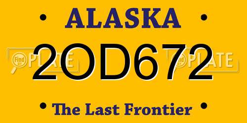 2OD672 Alaska License Plate