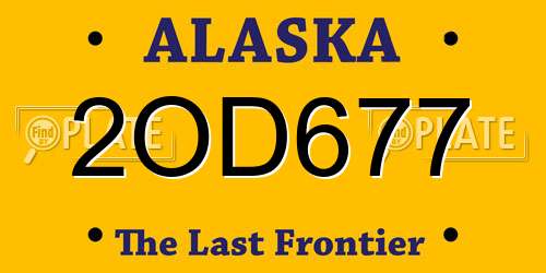 2OD677 Alaska License Plate