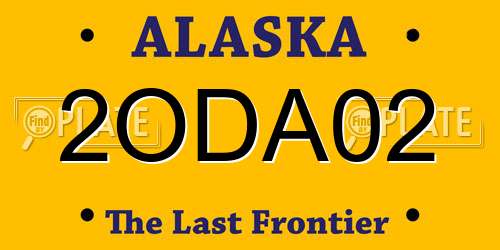 2ODA02 Alaska License Plate