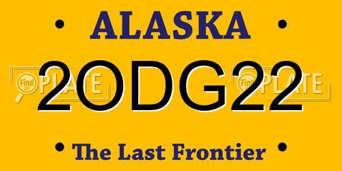 2ODG22 Alaska License Plate