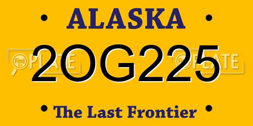 2OG225 Alaska License Plate