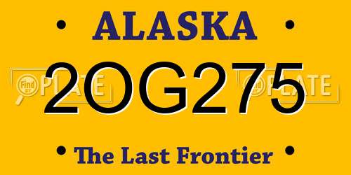 2OG275 Alaska License Plate
