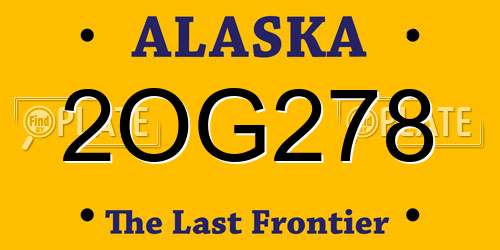 2OG278 Alaska License Plate