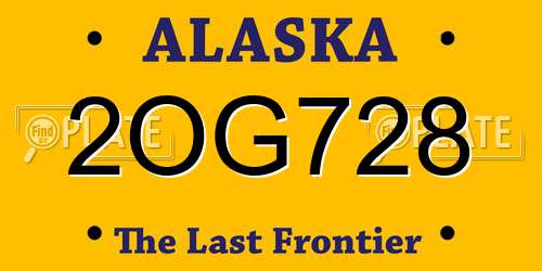 2OG728 Alaska License Plate