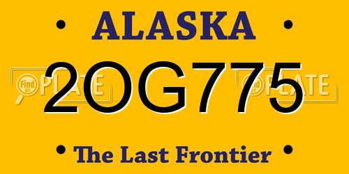 2OG775 Alaska License Plate