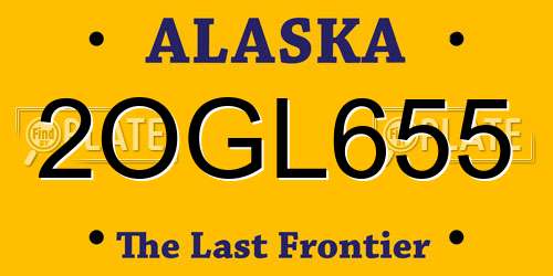 2OGL655 Alaska License Plate