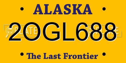 2OGL688 Alaska License Plate