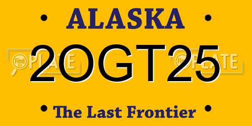 2OGT25 Alaska License Plate