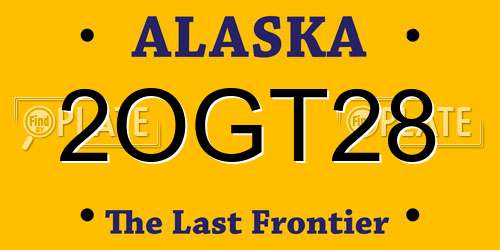 2OGT28 Alaska License Plate