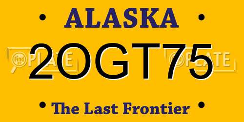 2OGT75 Alaska License Plate