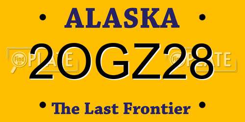 2OGZ28 Alaska License Plate