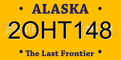 2OHT148 Alaska License Plate