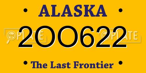 2OO622 Alaska License Plate
