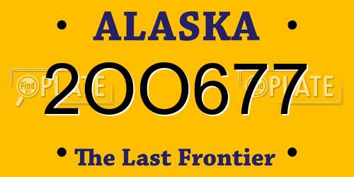 2OO677 Alaska License Plate