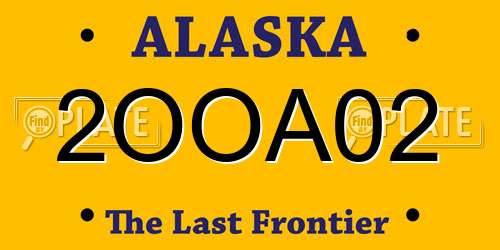2OOA02 Alaska License Plate