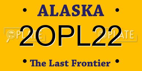 2OPL22 Alaska License Plate