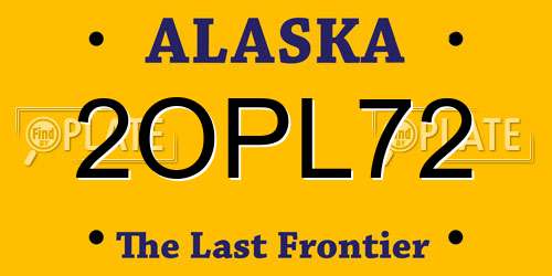 2OPL72 Alaska License Plate