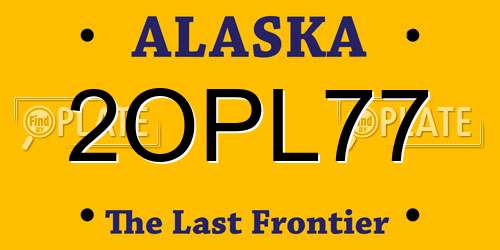 2OPL77 Alaska License Plate