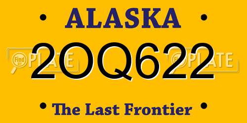 2OQ622 Alaska License Plate