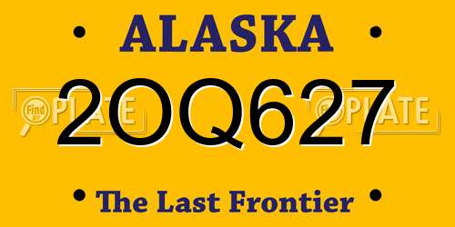 2OQ627 Alaska License Plate