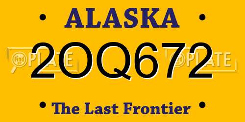 2OQ672 Alaska License Plate
