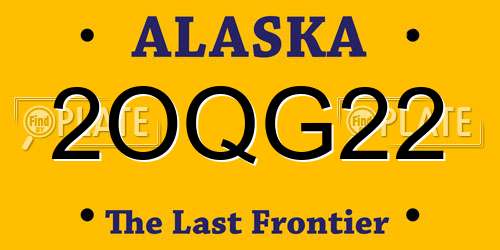 2OQG22 Alaska License Plate