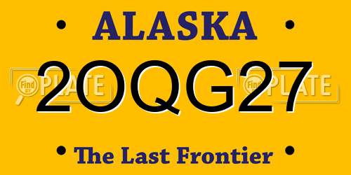 2OQG27 Alaska License Plate