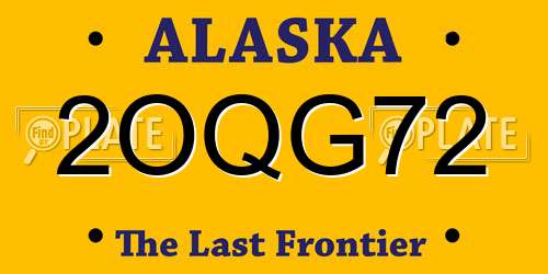 2OQG72 Alaska License Plate