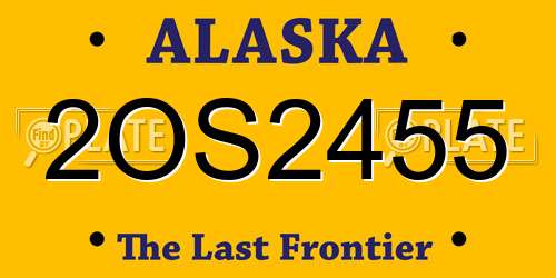 2OS2455 Alaska License Plate