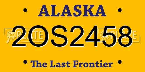 2OS2458 Alaska License Plate