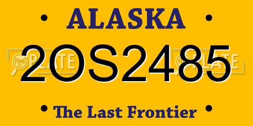 2OS2485 Alaska License Plate