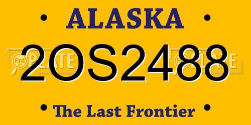 2OS2488 Alaska License Plate