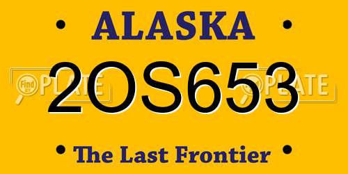 2OS653 Alaska License Plate