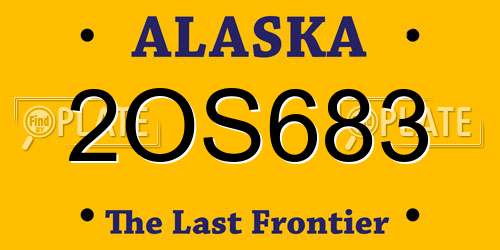 2OS683 Alaska License Plate