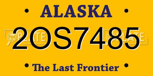2OS7485 Alaska License Plate
