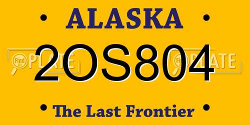 2OS804 Alaska License Plate
