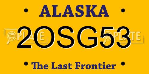 2OSG53 Alaska License Plate