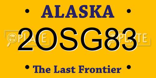 2OSG83 Alaska License Plate