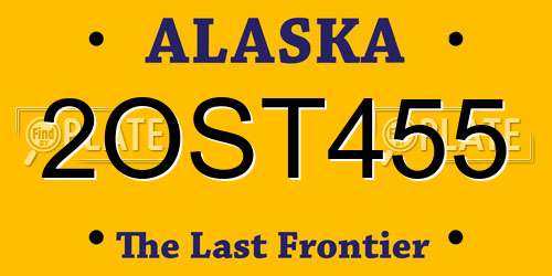 2OST455 Alaska License Plate