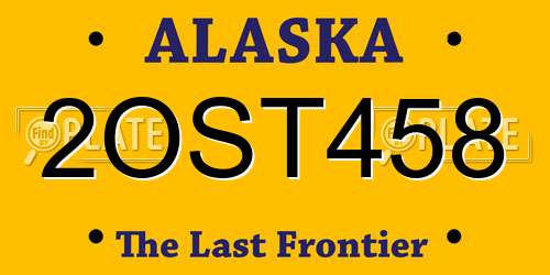2OST458 Alaska License Plate