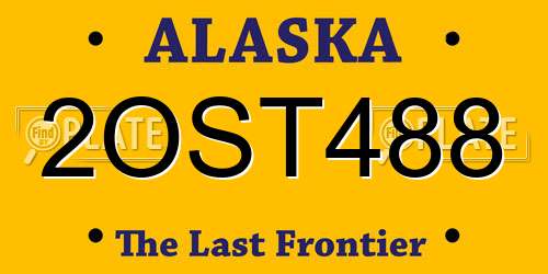 2OST488 Alaska License Plate