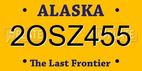 2OSZ455 Alaska License Plate