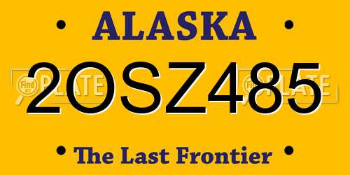 2OSZ485 Alaska License Plate