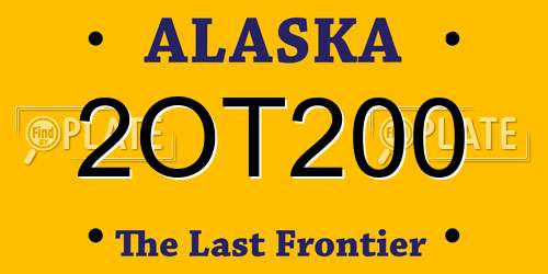 2OT200 Alaska License Plate