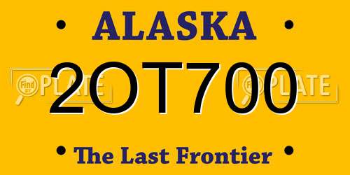 2OT700 Alaska License Plate