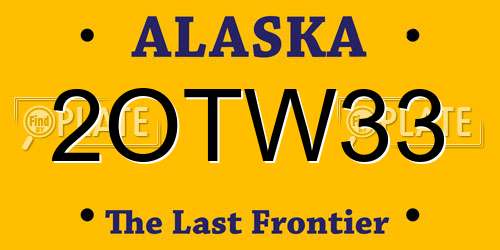 2OTW33 Alaska License Plate