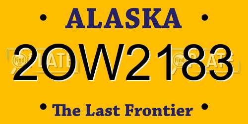 2OW2183 Alaska License Plate